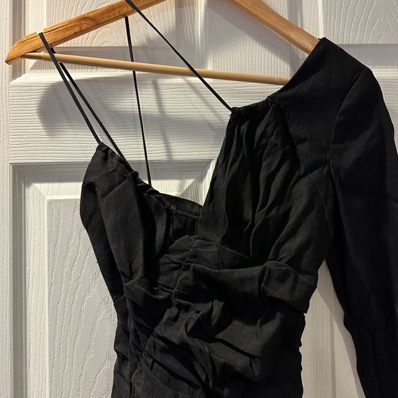 Zara Black Draped Dress - Picture 2 of 7